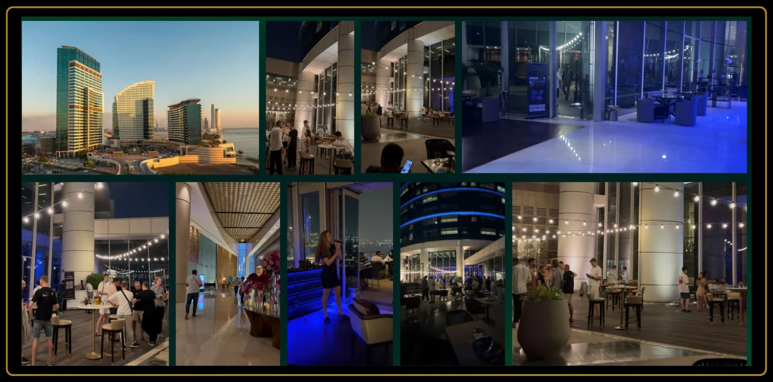 Photographic event record of Founder × VC Happy Hour in Dubai